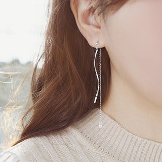 Bông tai thời trang Hàn Quốc sợi dài và hạt đá