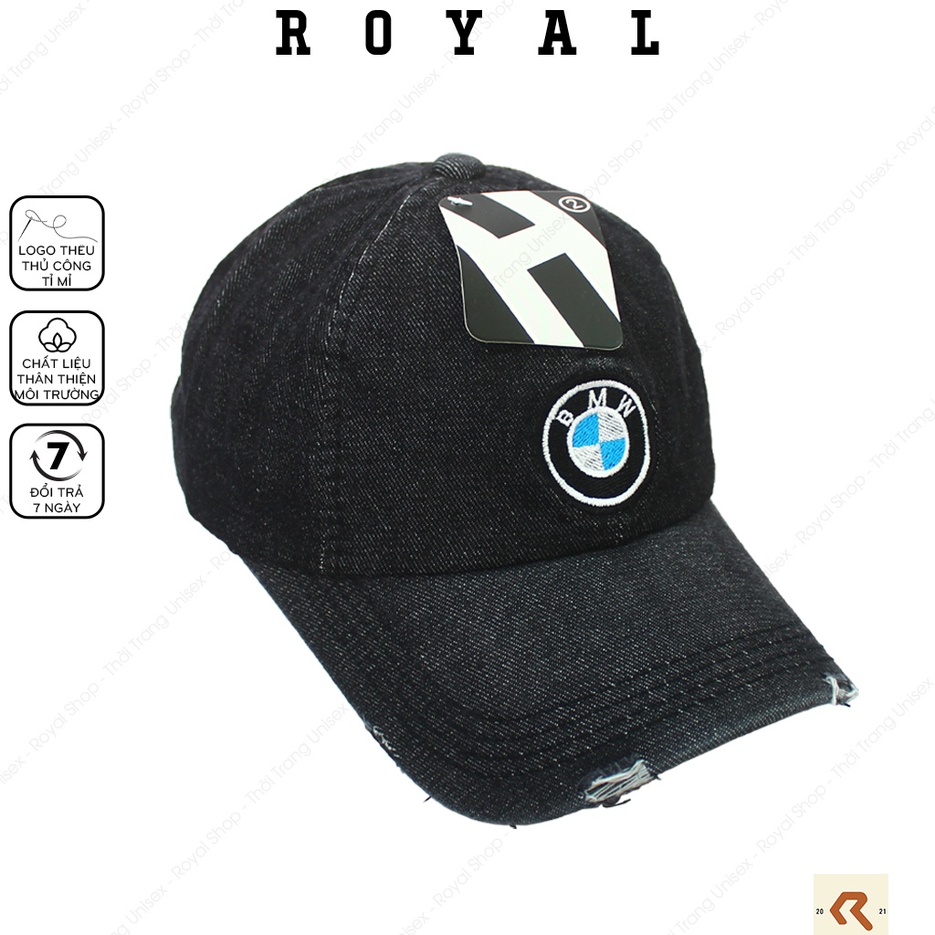 Mũ Lưỡi Trai Nón Lưỡi Trai Nam Nữ Jeans Logo Xe Audi Bmw Mercedes Vải Denim Nón Kết - Royal Caps