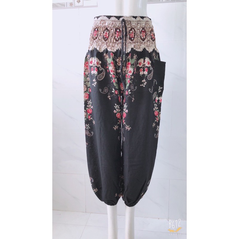 [size 1/47-65ký] Quần boho tập yoga thiền phong cách thái ống bo có túi(link 1)