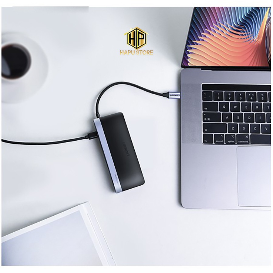 Hub đa năng USB-C to HDMI + Hub USB 3.0 + sạc Type C Ugreen 50990 cao cấp - Hapustore