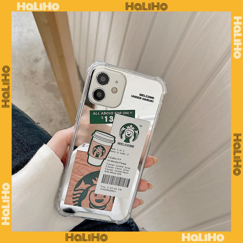iPhone Case Acrylic HD Mirror Laser Airbag Shockproof Protection Camera Cute Drink Label Compatible For iPhone 11 iPhone 13 Pro Max iPhone 12 Pro Max iPhone 7 Plus iPhone xr