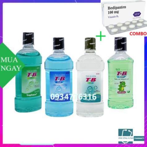 Combo Bedipanten 100mg +  nước Súc miệng TB của traphaco