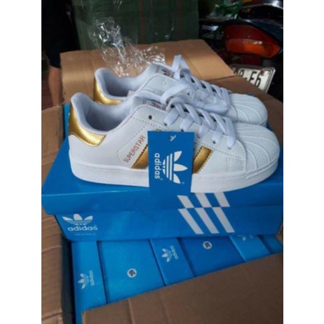 giày thể thao super star tem vàng sò óng ánh 🛑