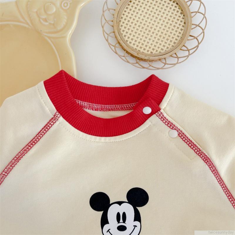 Bộ áo liền quần in họa tiết hoạt hình + mũ thời trang cho bé sơ sinh