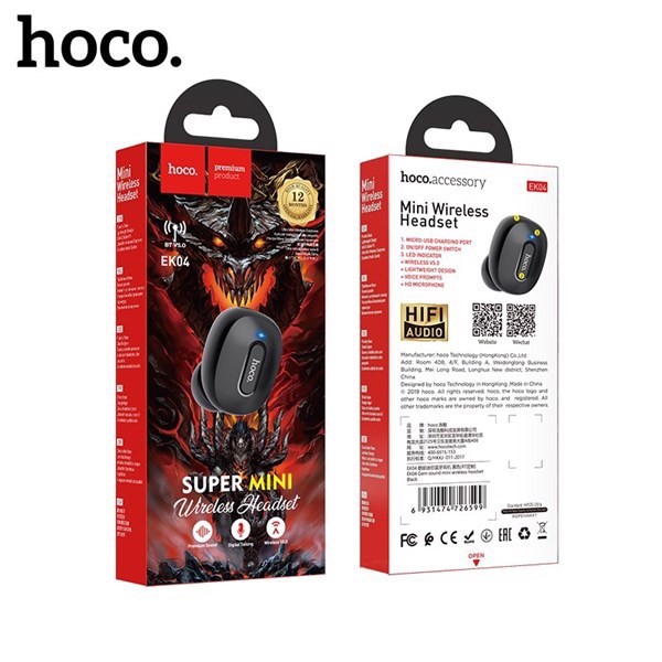 Tai Nghe Bluetooth Hoco EK04 V5.0 1 bên mini siêu nhỏ pin lâu