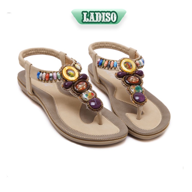 Giày nữ giày sandal nữ thổ cẩm đẹp gắn đá tỉ mỉ tinh tế đi nhẹ nhàng LADISO SD85