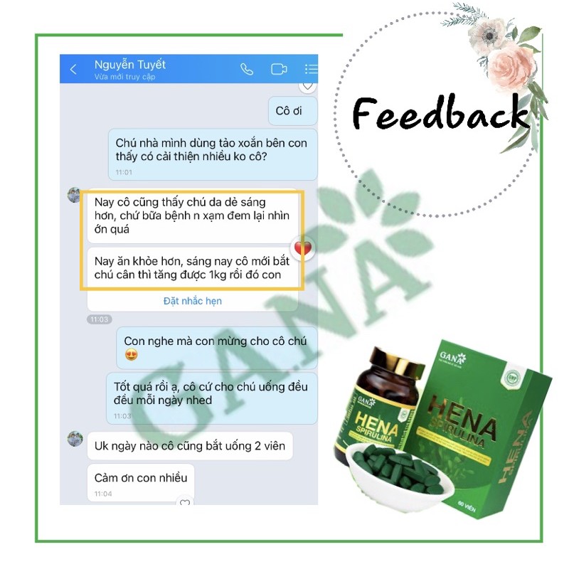 Tảo xoắn Hena Spirulina -giúp cải thiện vóc dáng, làm đẹp da, tăng sức đề kháng hiệu quả