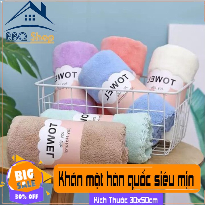 Khăn Mặt Hàn Quốc Siêu Thấm, Siêu Mềm Mịn 50x30cm