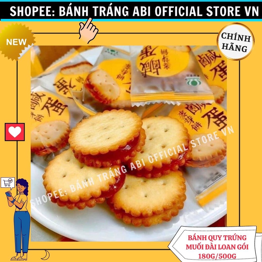 Bánh quy trứng muối hàng chuẩn thật Đài Loan DATE MỚI T8/2022 Gói 180gr/500gr