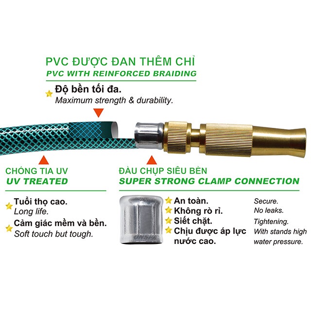 Bộ tưới cây vs rửa xe - 15m - ONSPA - Bảo hành 6 tháng