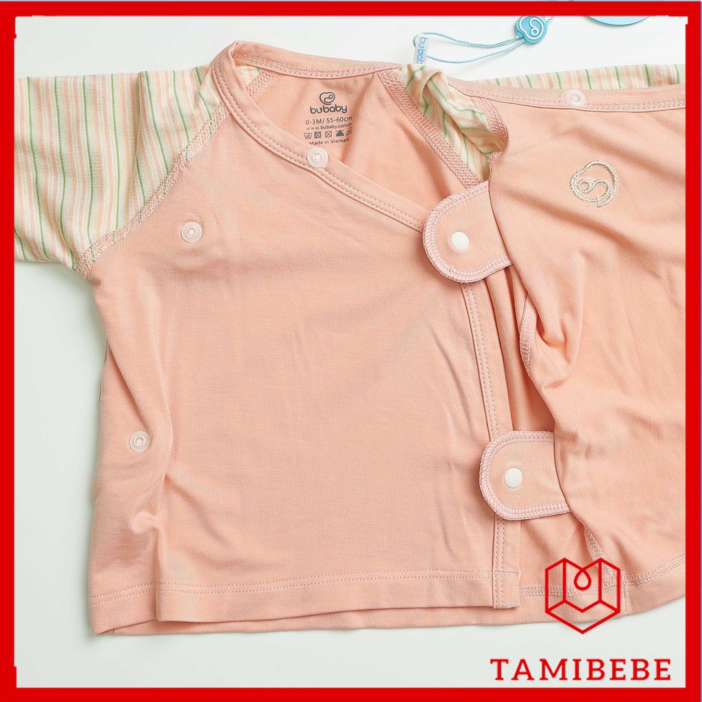 Quần áo trẻ em Bu Baby bộ dài tay cài chéo bambus sơ sinh - TAMIBEBE