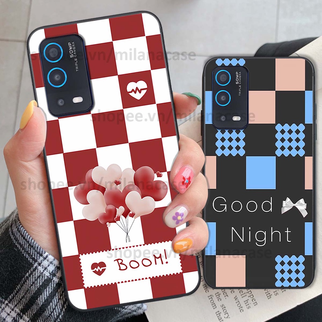 Ốp Oppo A54 / A55 caro họa tiết nhiều màu sắc siêu đẹp thời trang cá tính