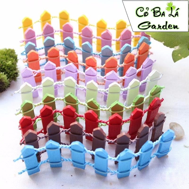 Hàng rào gỗ mini,  trang trí tiểu cảnh - sen đá - bonsai -terrarium