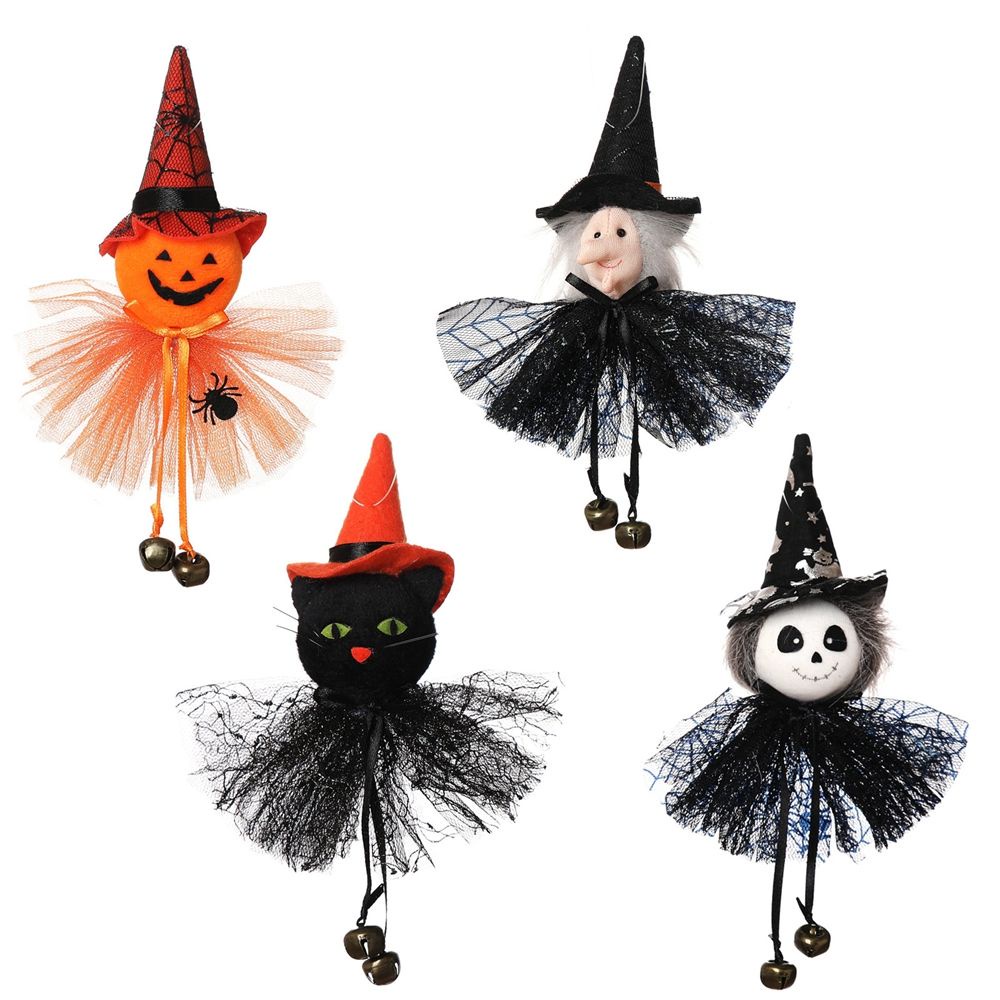 Búp bê nhồi bông mini hình bí ngô/ phù thủy sáng tạo trang trí dịp Halloween