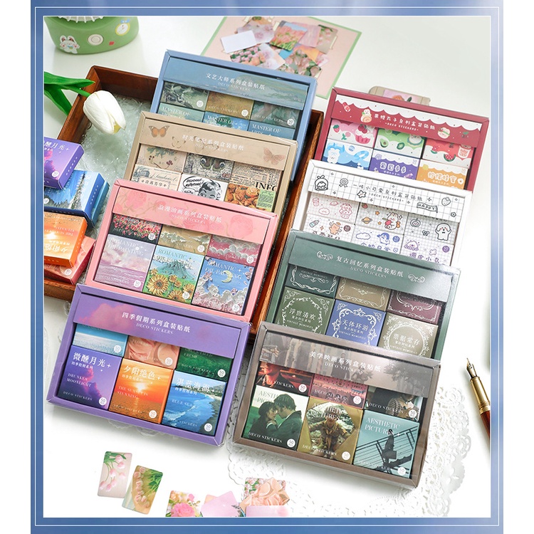 Bộ 300 Tấm Hình Dán Tranh Sơn Dầu Họa Tiết Phong Cảnh