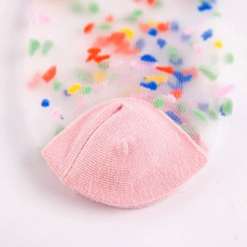 Xiangbao Vớ Lưới Sợi Thủy Tinh Trong Suốt Siêu Mỏng Thoáng Khí Kẻ Sọc Chấm Bi Nhiều Màu Cho Nữ Mi