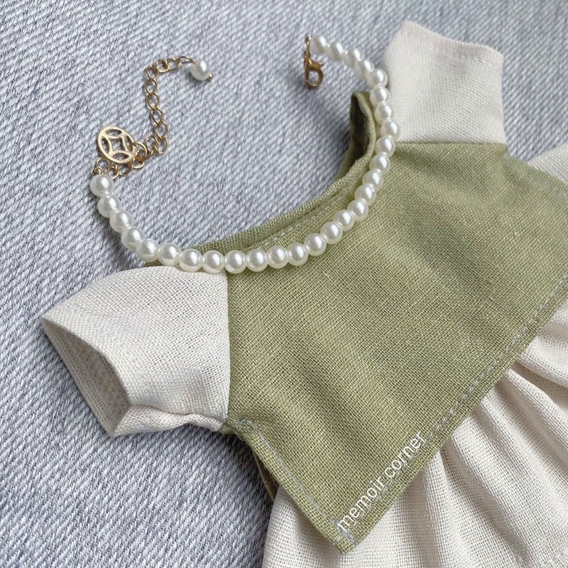 Outfit Doll 10cm 15cm 20cm - Áo dài "Bánh dẻo Cốm"