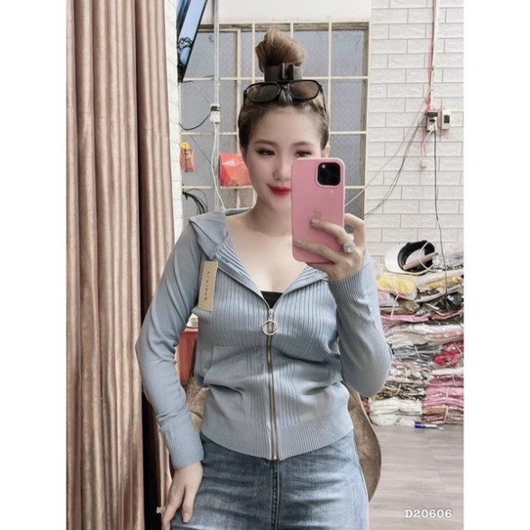 [NHẬP VAYD25 _GIẢM 25K ] Áo khoác len dây kéo có nón - HÀNG CÓ SẴN GIAO NGAY