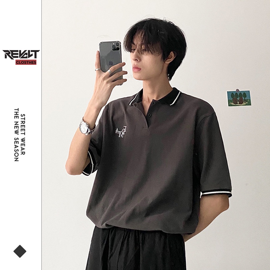 Áo thun polo nam cổ dệt đẹp form rộng kiểu dáng dài Hàn Quốc, áo phông nam RevoltClothes AP02