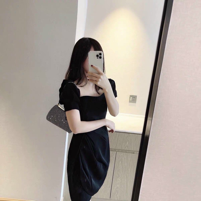 túi hộp đính đá cầm tay thanh lịch, sang trọng( ảnh thật )