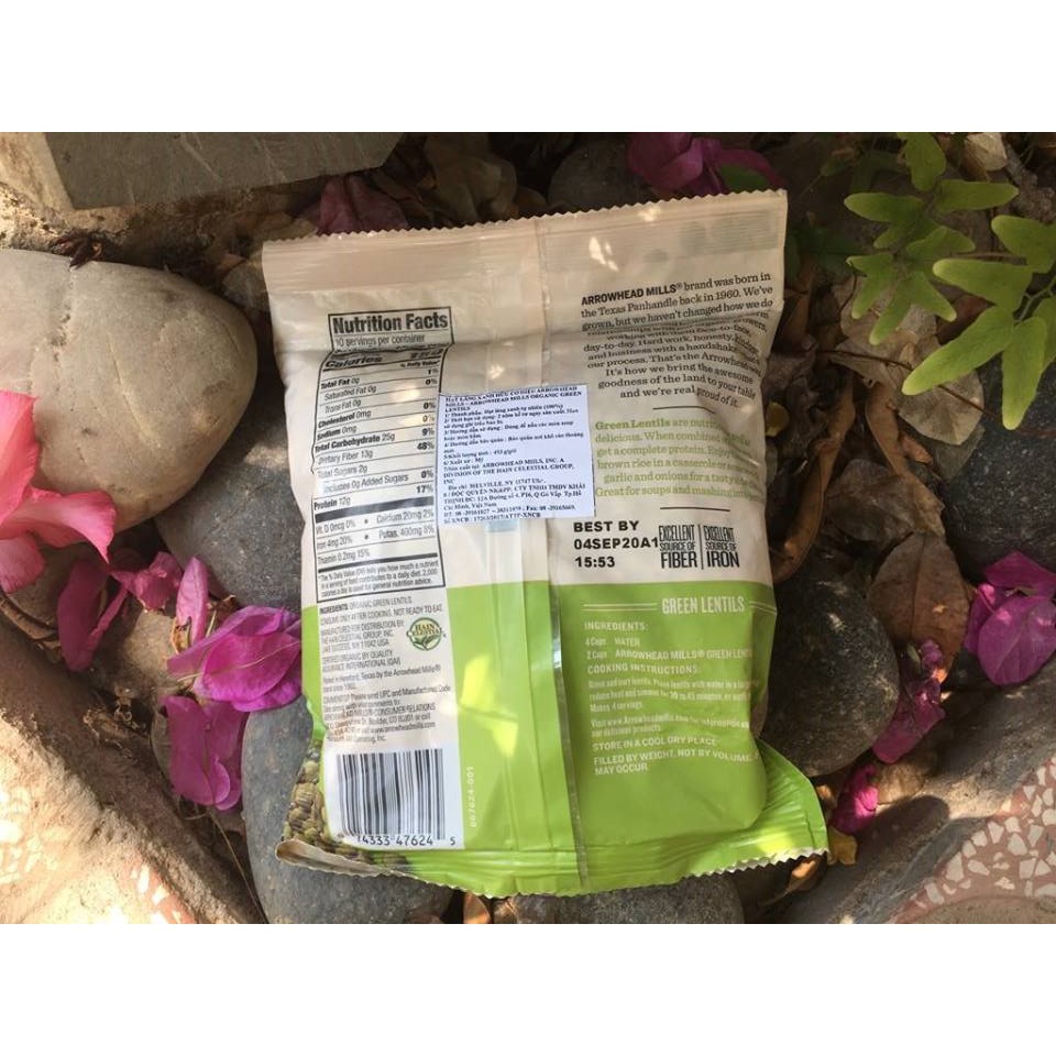 Đậu Lăng Xanh Hữu Cơ Arrowhead Mills 453g