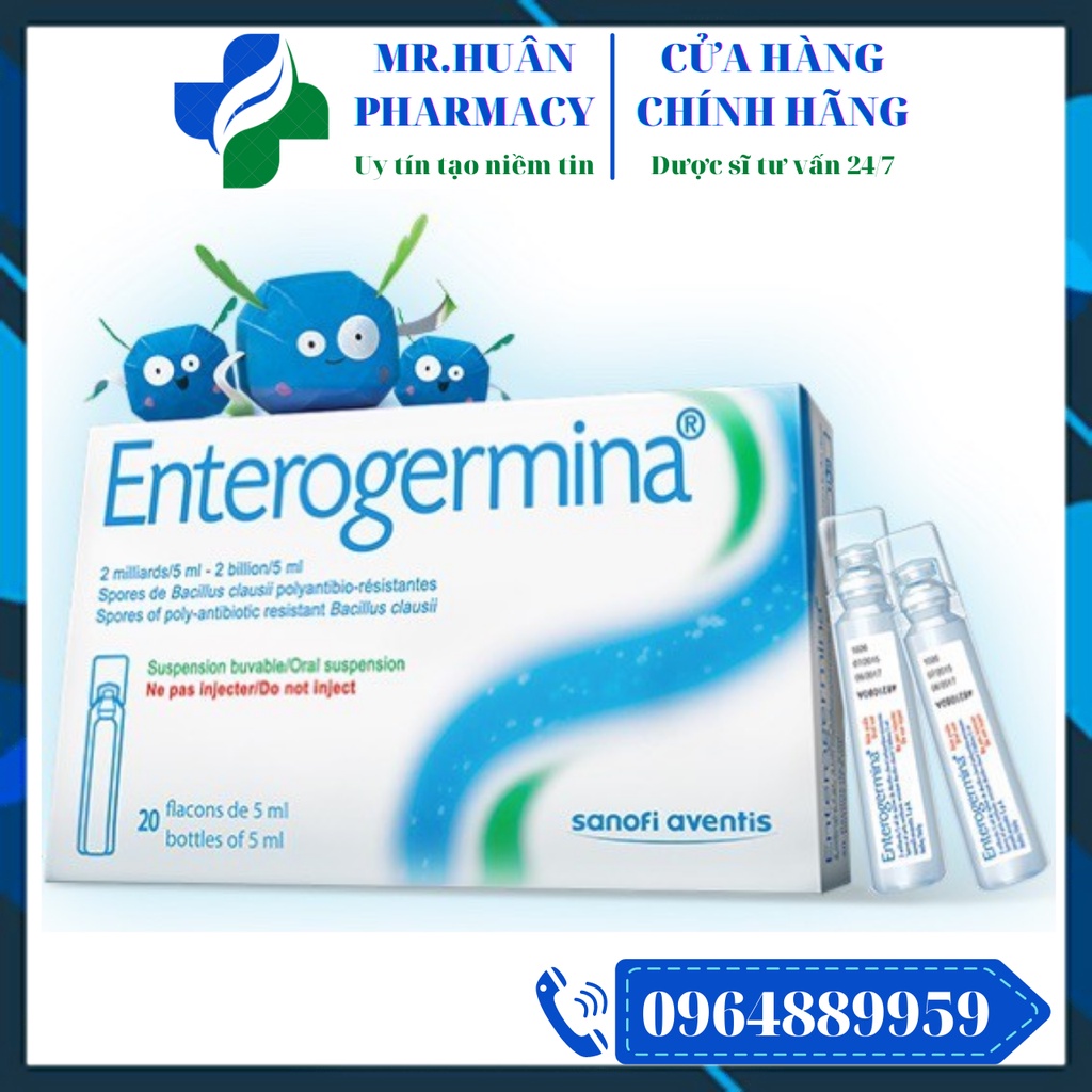 Men ống Enterogermina (Hộp 20 ống) - Men vi sinh, men tiêu hóa giúp bổ sung lợi khuẩn, cải thiện hệ vi sinh đường ruột
