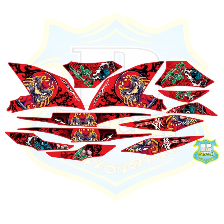 ( Quí khách vui lòng mang ra tiệm cho thợ dán ) Tem winner X DARUMA đỏ