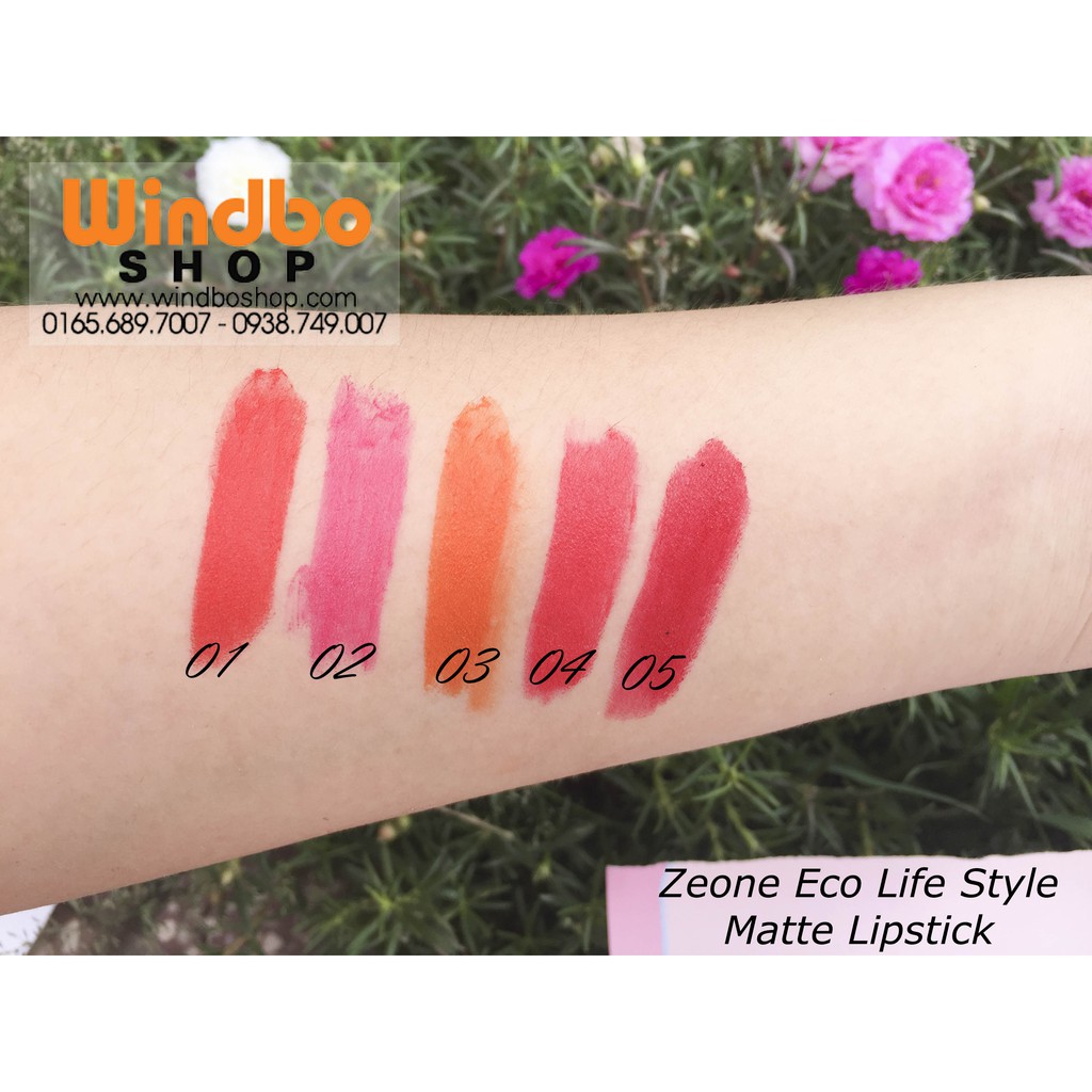 Son Zeone Eco Life Style Matte Lipstick vỏ đen