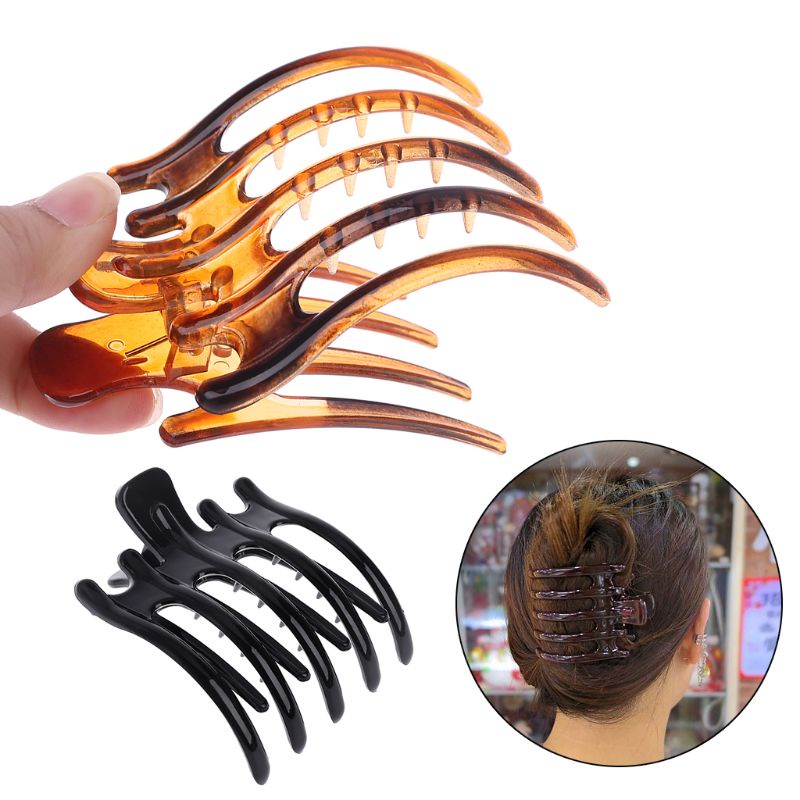 Set 5 Kẹp Tóc Càng Cua Lớn Chống Trượt Màu Đen Cho Nữ YOUYO