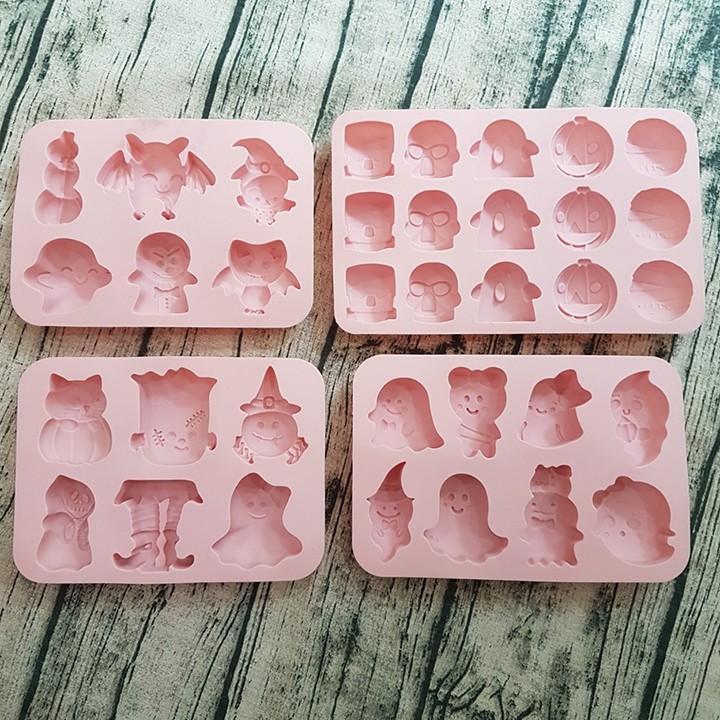HCM - Khuôn silicon chủ đề Halloween đổ rau câu pudding, làm socola