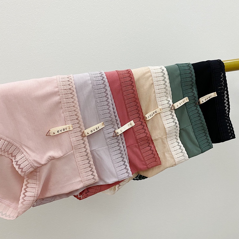 Cotton Mid-waist Plain Women Briefs Simple Light Female Underwear Sexy Ladies Lingerie