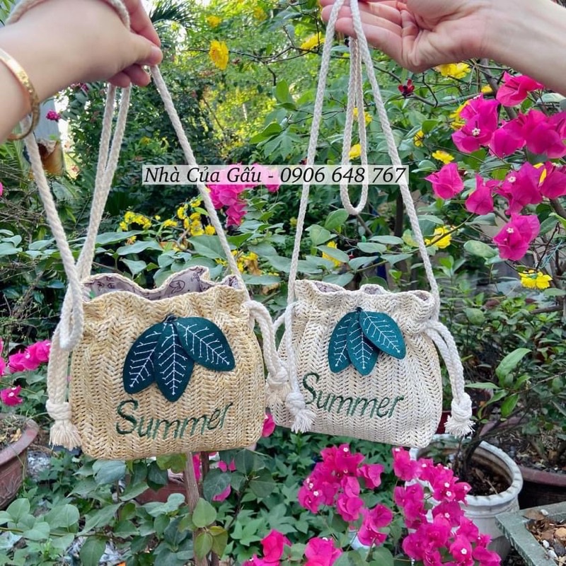 Túi cói dây rút Summer