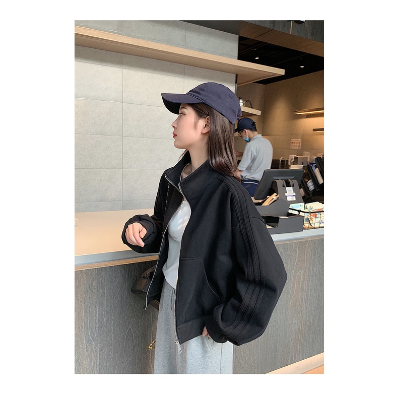 Áo khoác bóng chày cổ đứng thời trang thu đông dành cho nữ