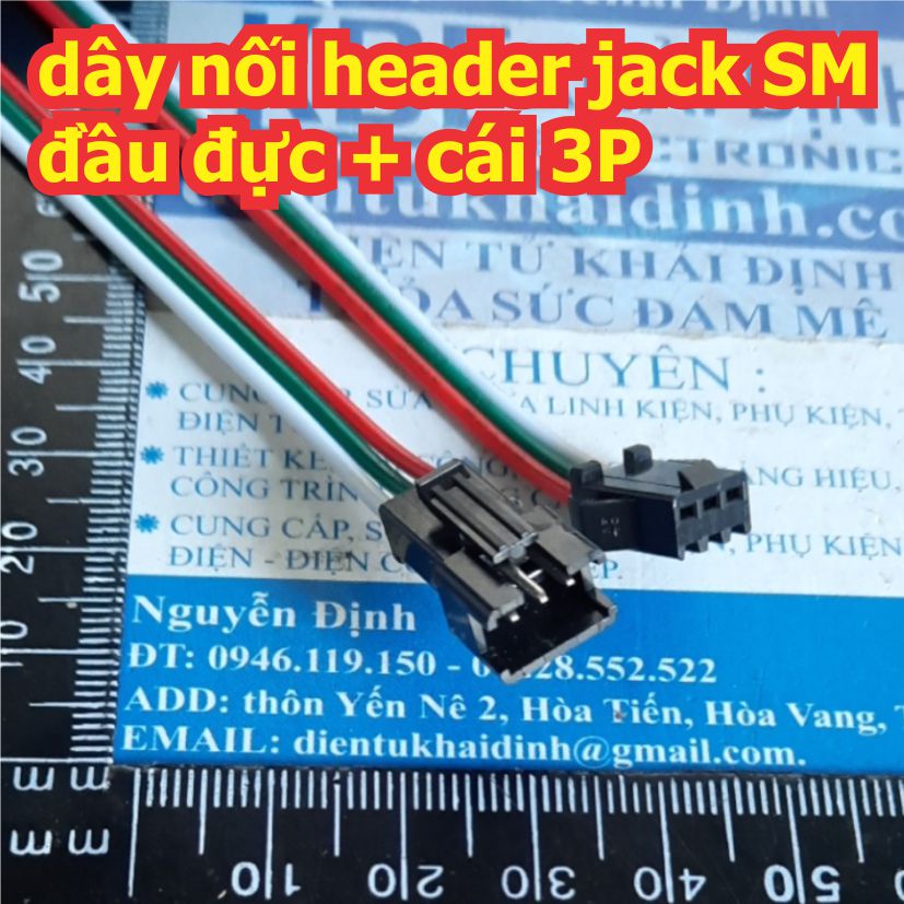 5 bộ dây nối header jack SM đầu đực + cái bấm sẵn dây điện 3P kde3925