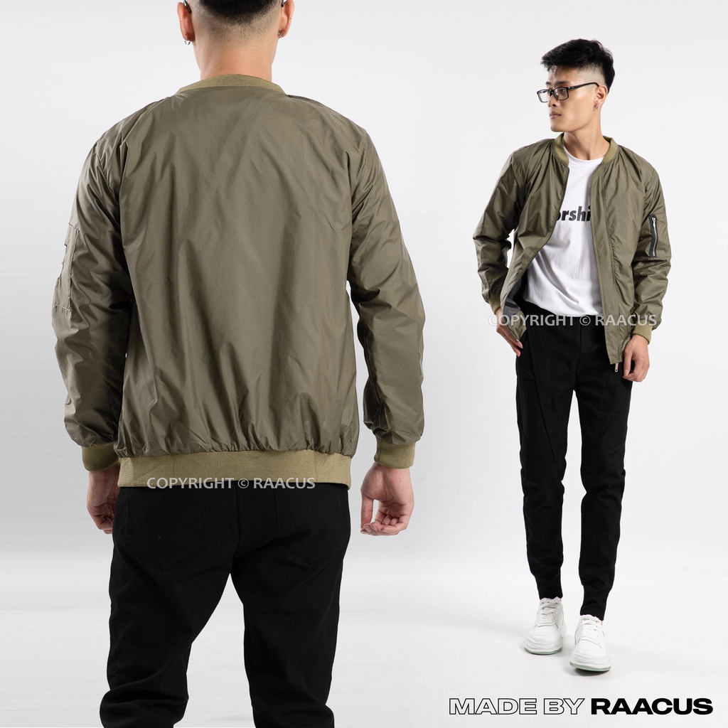 Áo khoác bomber nam gió 2 lớp RAACUSSTORE, áo khoác nam dù ulzzang-D1AK356