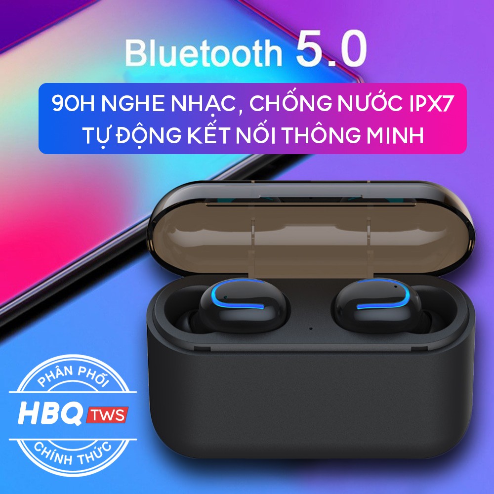 Tai Nghe Bluetooth Không Dây HBQ-TWS, Chống Nước IPX7, Tích Hợp Micro, Nhỏ gọn - Giá Tốt