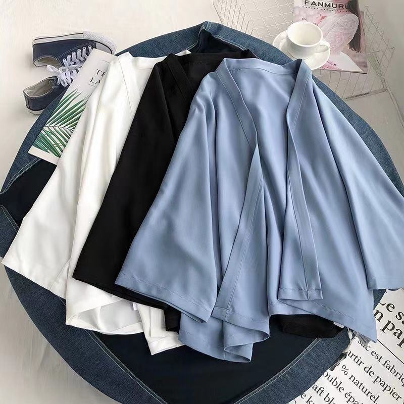 Áo Khoác Kimono Vải Voan Phong Cách Hàn Quốc Cổ Điển Thời Trang Mùa Hè Hàng Mới Dành Cho Bạn Nữ