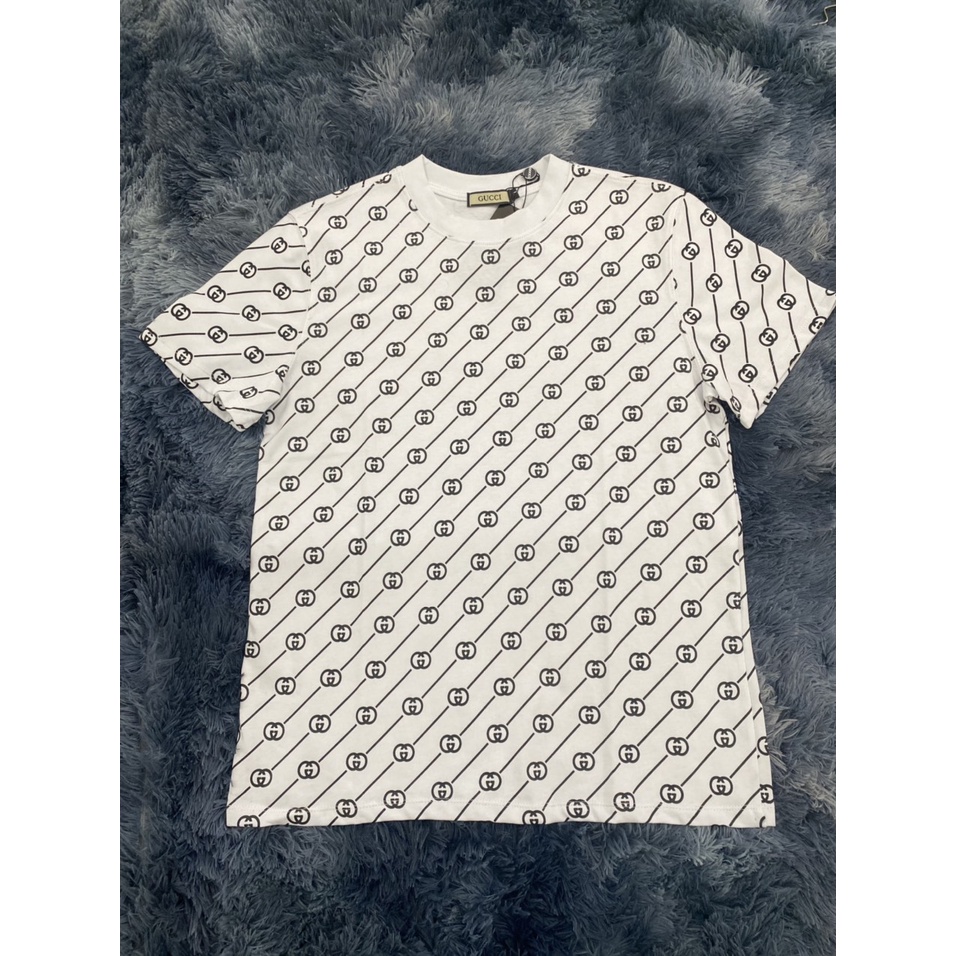 Áo phông, áo GUCCI in hoạ tiết kín chất cotton cao cấp