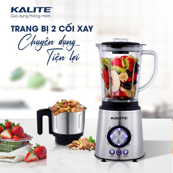 [Mã ELHA22 giảm 6% đơn 300K] Máy xay sinh tố đa năng 1,5L Kalite KEB4171 công suất 1000W xay hoa quả, xay đá cực mịn