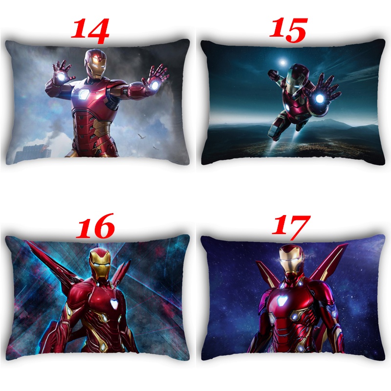Vỏ Gối Chữ Nhật In Hình Iron Man Một Mặt Bằng Polyeste Trang Trí Nhà Cửa