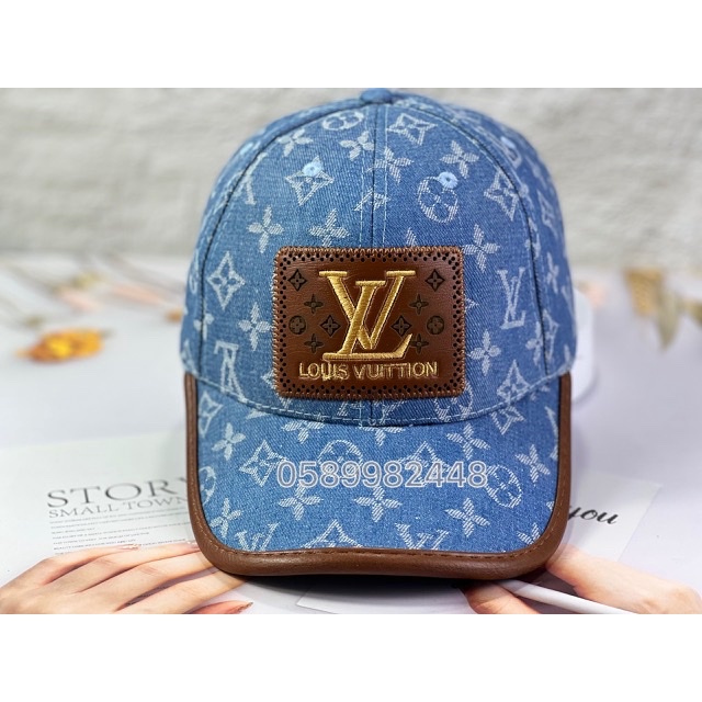 Nón kết lưỡi trai vải JEANS phối da logo nâu v.l.l cao cấp vải dày from chuẩn (Siêu rẻ 1996)