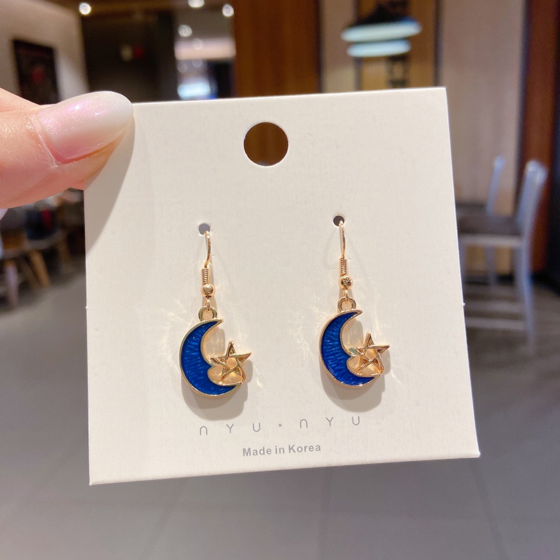 Khuyên tai mặt thả đính đá phối ngọc trai nhiều kiểu dáng phong cách Hàn Quốc