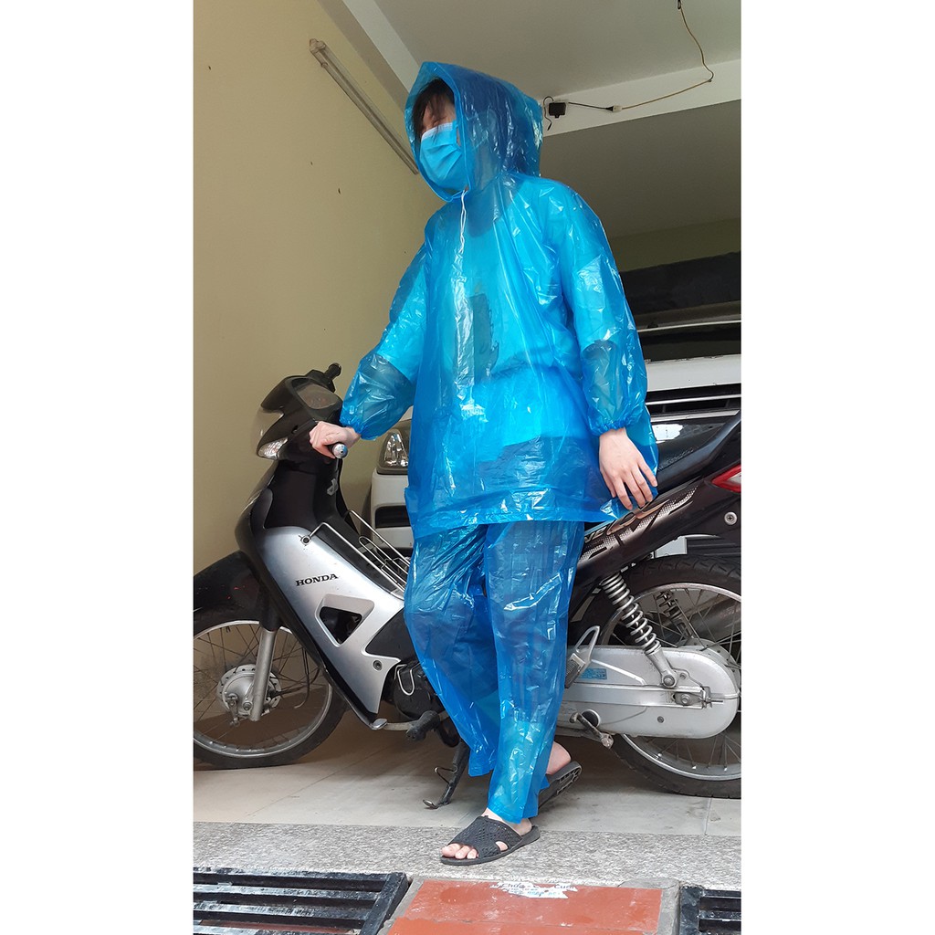[Ảnh thật 100%] Bộ quần áo mưa NILON tiện dụng - Loại đẹp dày dặn có thể dùng nhiều lần