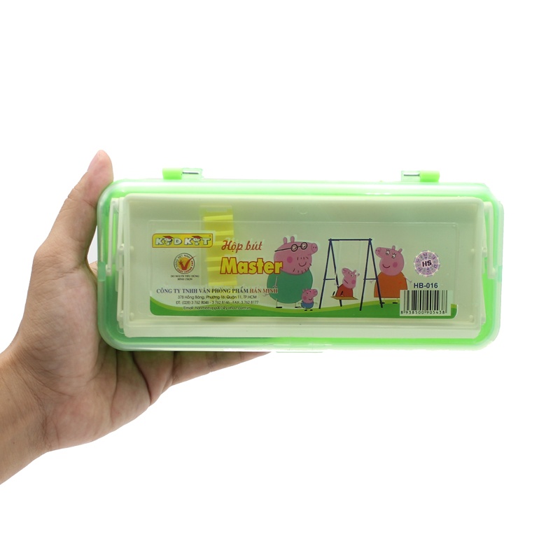 Hộp Bút Nhựa HB-016 Kidkit Master - Màu Xanh Lá (Mẫu Bao Bì Giao Ngẫu Nhiên)