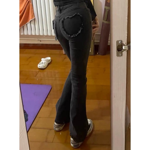 ™☎♧Quần Denim Màu Đen Dáng Ôm Phong Cách Mỹ Cá Tính Cho Nữ
