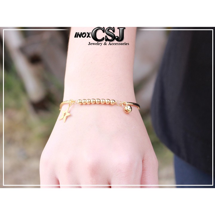 Lắc tay bi tròn gắn ngôi sao xinh xắn