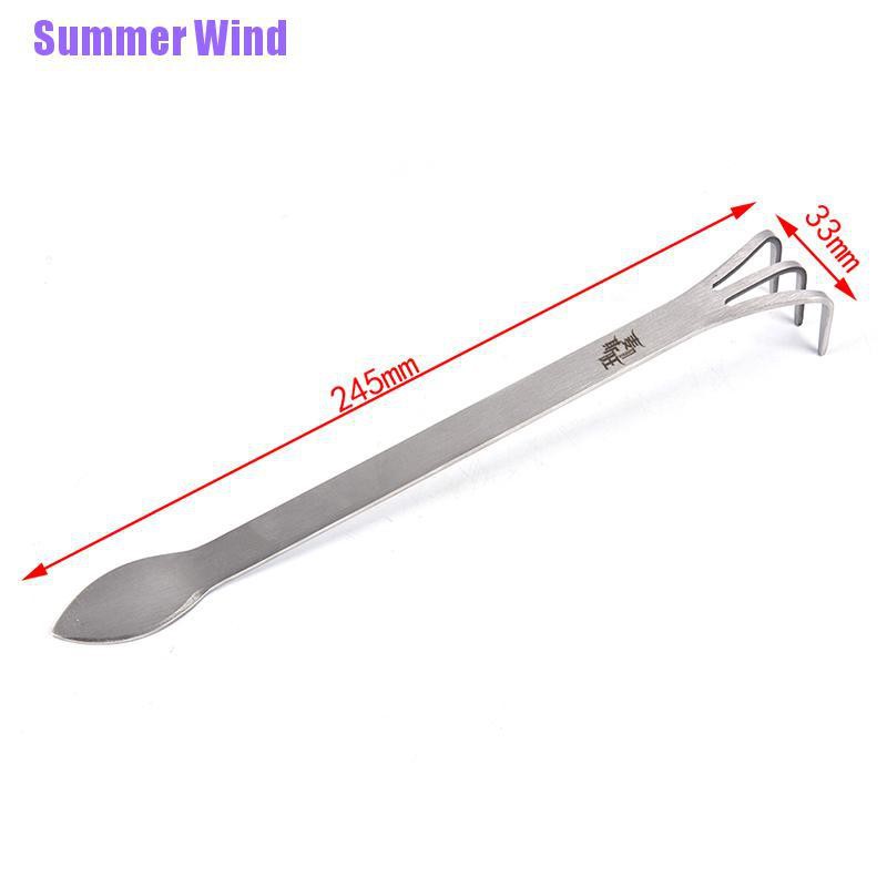 Summer Wind❥2 In 1 Stainless Steel Bonsai Gardening Tools Root Rake Spatula Tweezers Garden