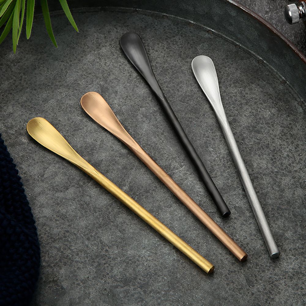 Muỗng khuấy cà phê bằng thép không gỉ tay cầm dài thời trang