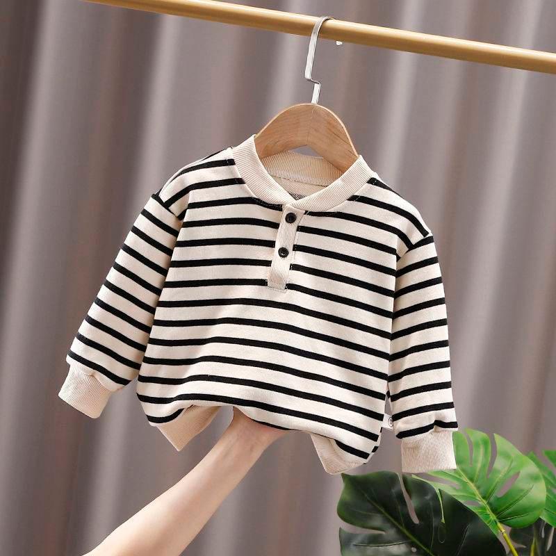 Áo sweater tay dài họa tiết kẻ sọc phong cách phương Tây mới dành cho bé trai 2022