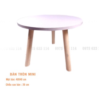 Bàn tròn freeship bàn trà bệt mini, chân gỗ tự nhiên tiện ích - ảnh sản phẩm 2